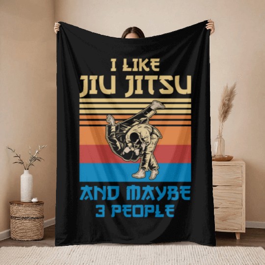 Brazilian Jiu Jitsu Trainer Martial Arts BJJ MMA Throw Blankets