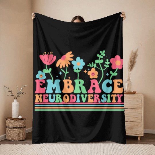 Embrace Neurodiversity Throw Blankets