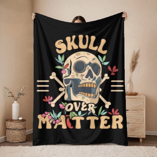 Totenkopf Skull Skulls Totenschädel Spruch Throw Blankets