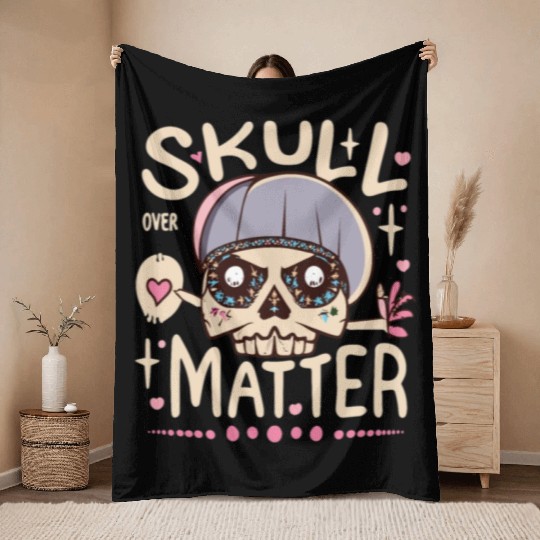 Totenkopf Skull Skulls Totenschädel Spruch Throw Blankets
