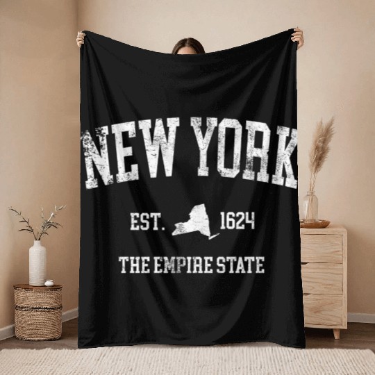 new york nyc ny new york city Vintage City Throw Blankets