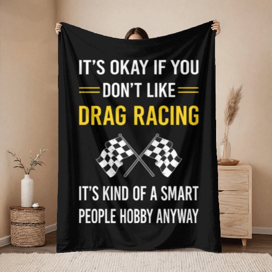 Smart People Drag Racing Throw Blankets
