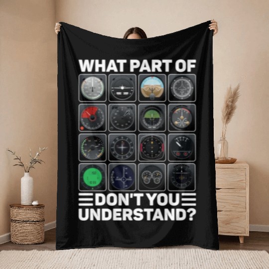 Airline Aircraft Airplane Instruments Indicators Throw Blankets