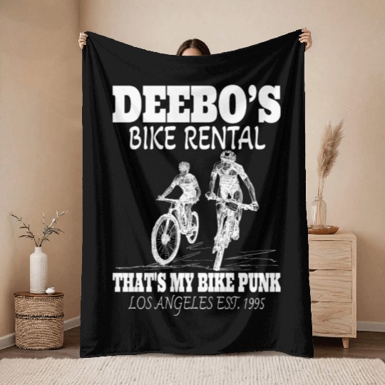 Deebo Bike Rental That's My Bike Punk Throw Blankets