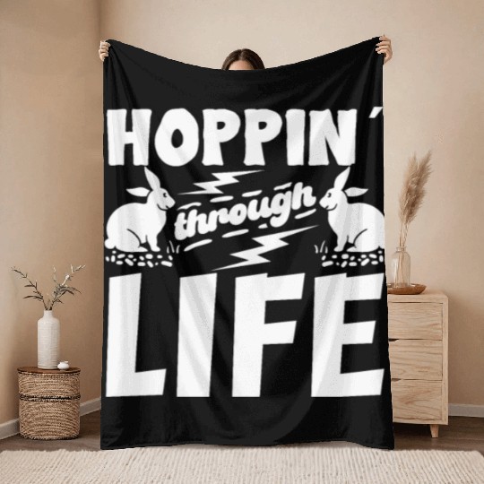Bunny Owners Rabbit Lover Bunny Mom Bunny Dad Hopp Throw Blankets