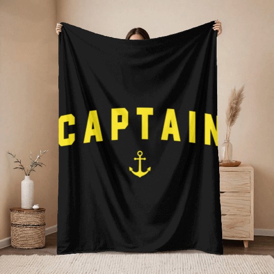 Navy Blue Captain Throw Blankets