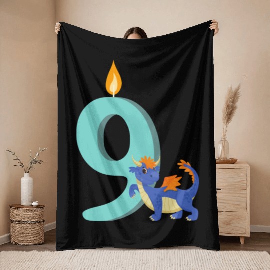 9 Years - Dragon Number 9 Throw Blankets