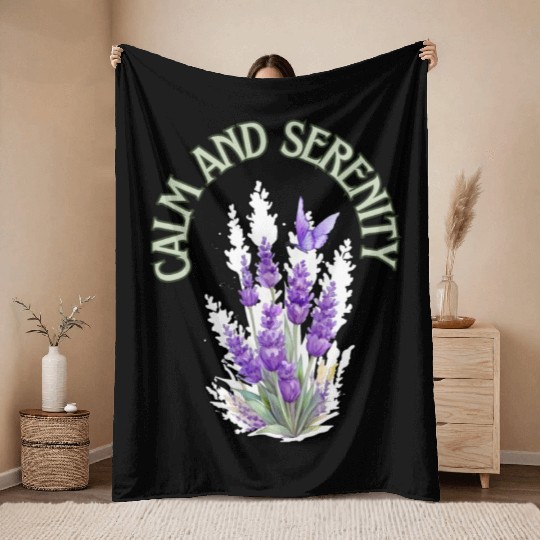 Calm And Serenity Throw Blankets, lavender flower of calm