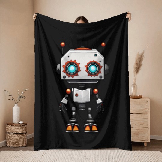 Robot / Machine / AI / Innovation / Computer Throw Blankets