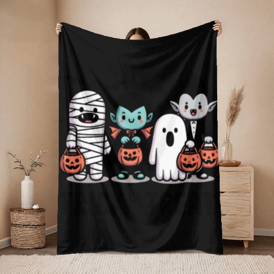 Trick Or Treat | Happy Halloween Day Throw Blankets