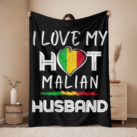 Funny Malian Husband Proud Wife Throw Blankets