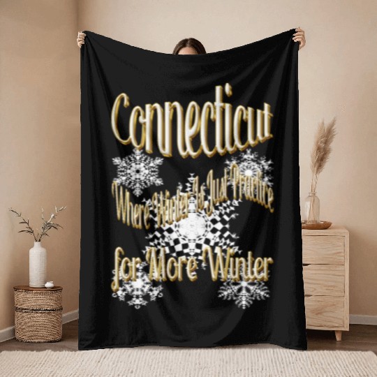 Connecticut winter Throw Blankets