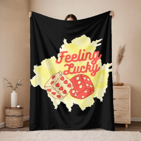 Feeling lucky Throw Blankets