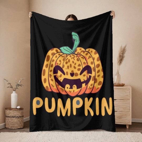 Giant Jack O' Lantern Face | Halloween Pumpkin Throw Blankets