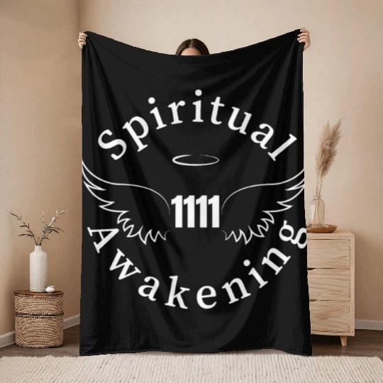 1111 Angel Number Spiritual Awakening Throw Blankets