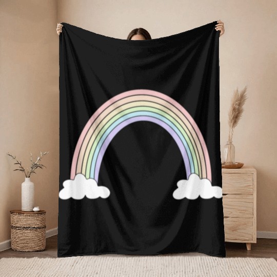Pastel Rainbow Love Throw Blankets