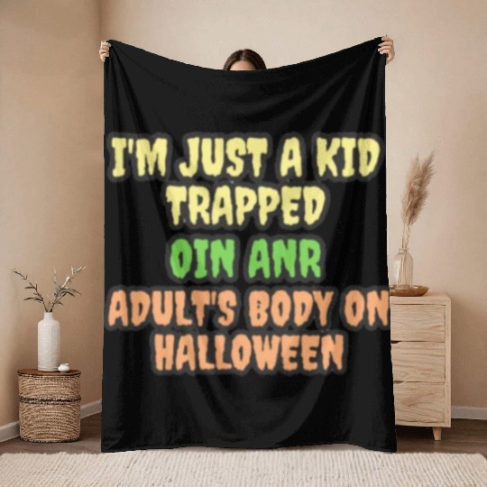 i'm just a kid trapped in an adult's body Throw Blankets