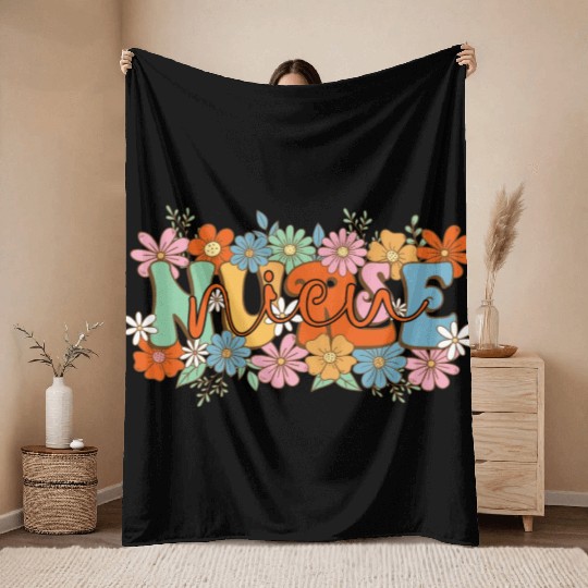 NICU Nurse Flower Throw Blankets