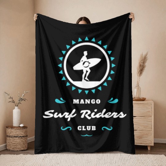 Mango Surf Riders Throw Blankets