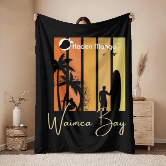 Waimea Bay Haden Mango Style Throw Blankets