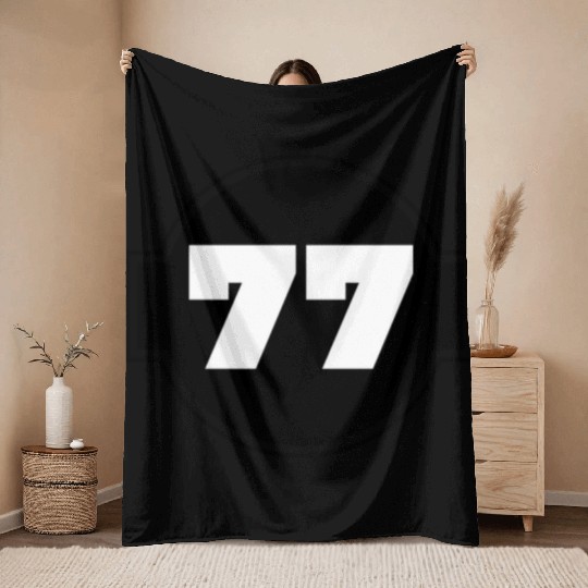 Congratulations 77 Years - Number Seventy-Seven Throw Blankets