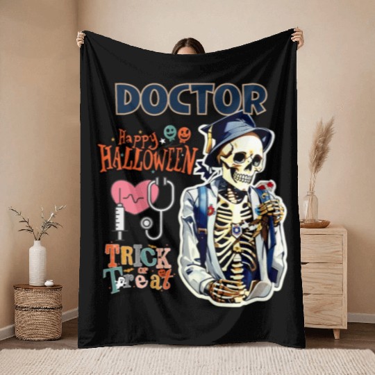 "Spooky Medical Greetings" Throw Blankets
