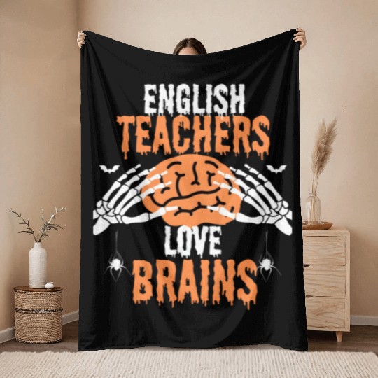 Halloween English Teacher Throw Blankets