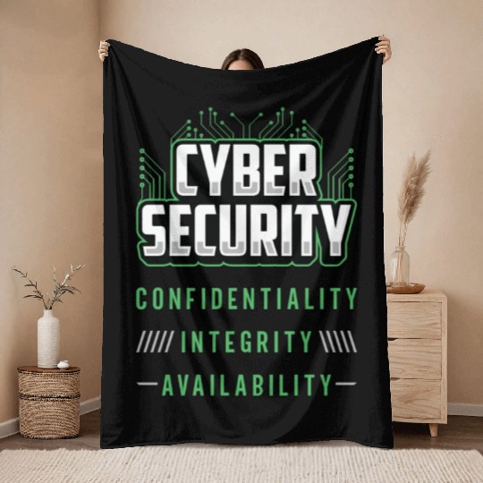 Cyber Security Confidentiality Integrity Analyst Throw Blankets