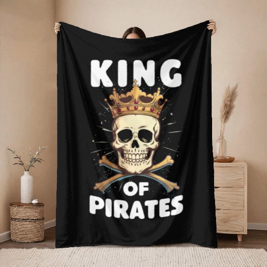 King of Pirates Design - Pirate Captain Adventure Throw Blankets