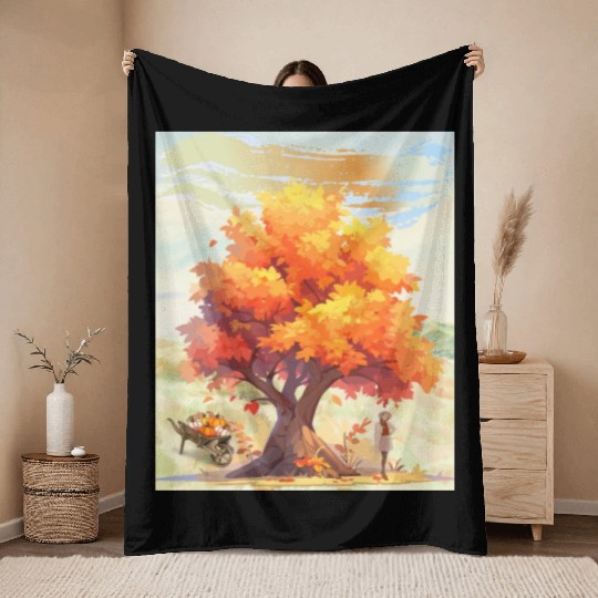 "Autumn Feels - Nature's Embrace" Throw Blankets