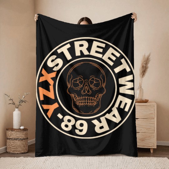 Streetwear skull Throw Blankets