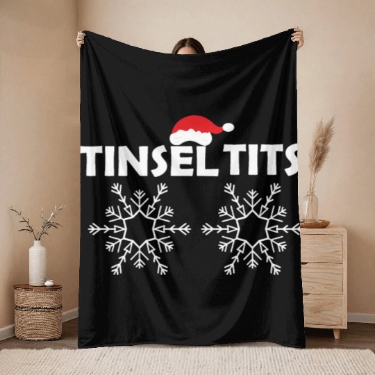 Tinsel Tits Throw Blankets
