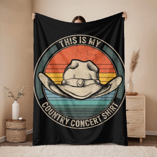 Western Throw Blankets, This Is My Country Concert Throw Blankets