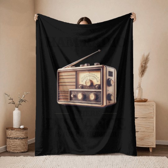 Vintage Ham Radio Operator Throw Blankets