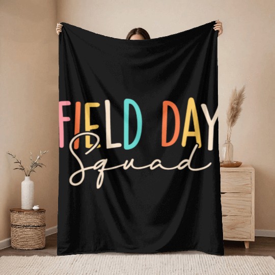 Field Day Squad Cool Student Teacher Last Day Of Throw Blankets