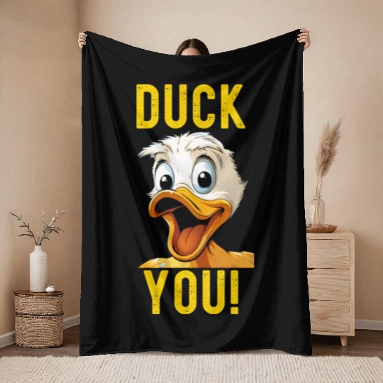 Duck Joke, Embrace the Duck You Attitude Throw Blankets