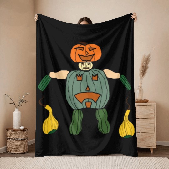 Halloween Pumpkins Three Pumpkin Beater Throw Blankets