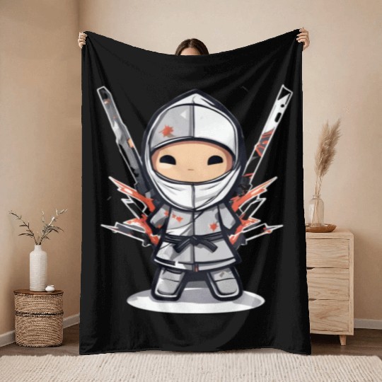 Data Ninja Funny Silver Big Data Analyst Scientist Throw Blankets