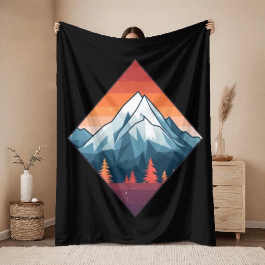 Mountains in Autumn Throw Blankets