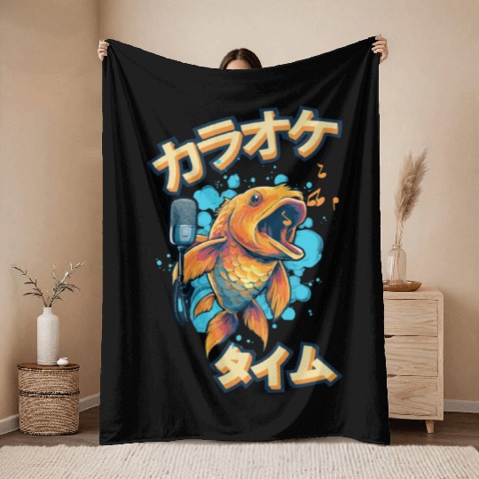 Koi Fish Koi Carp Japanese Koi Garden-Pond funny Throw Blankets