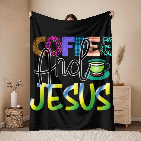 Coffee And Jesus Throw Blankets