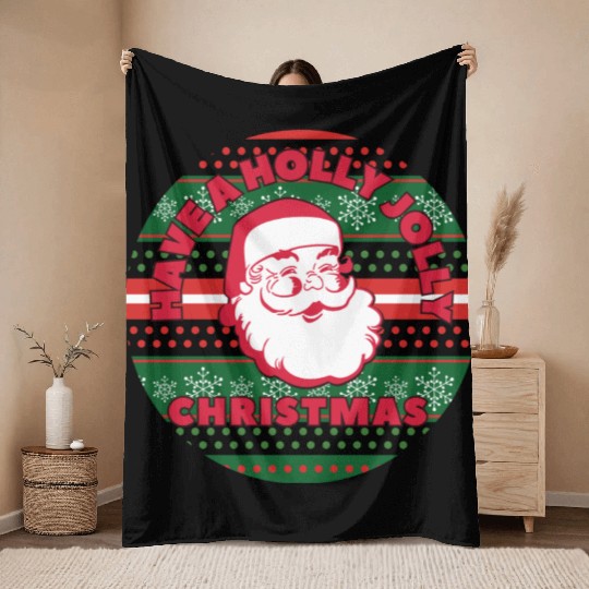 Have a Holly Jolly Christmas Throw Blankets