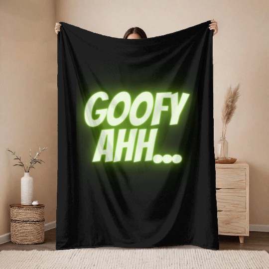 Gooeey Green Goofy Ahh Throw Blankets