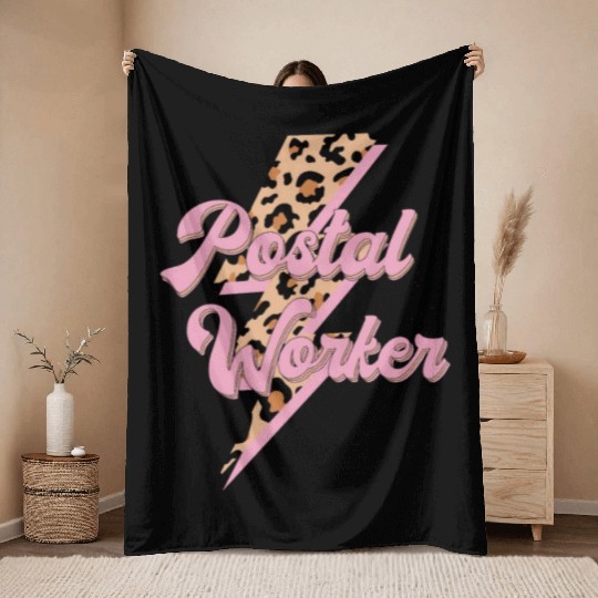 Postal worker thunder Throw Blankets