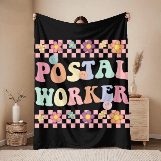 Floral POSTAL WORKER Throw Blankets