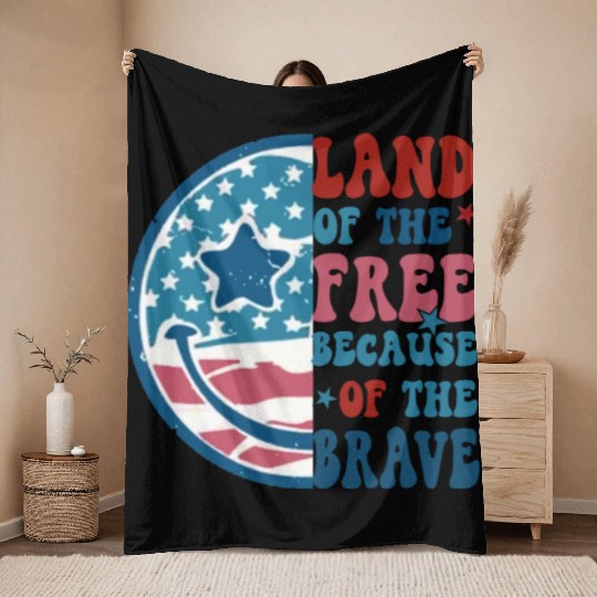 Land of the free Throw Blankets