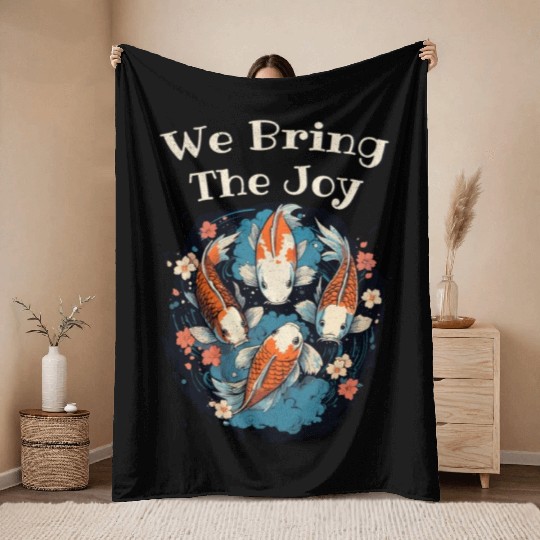 Koi Fish Koi Carp Japanese Koi Garden-Pond funny Throw Blankets
