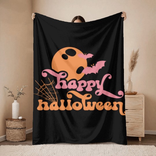 Happy Halloween 2023 Throw Blankets