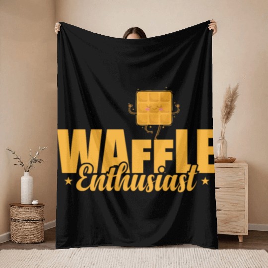 Waffle Enthusiast Snack Pastry Baker Throw Blankets