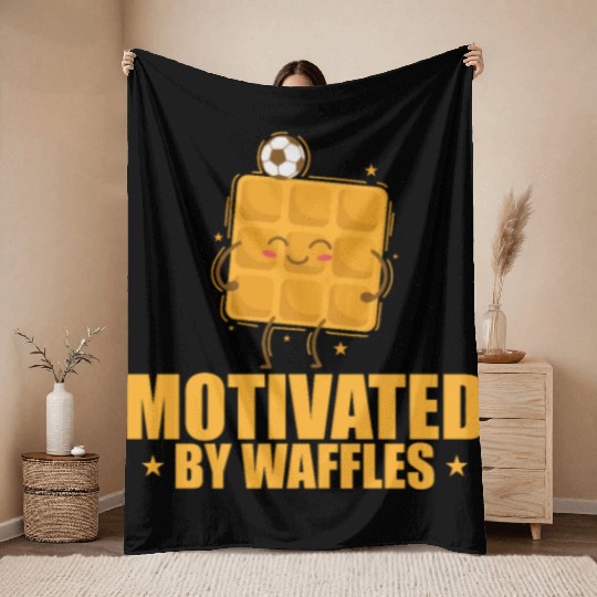 Motivated by Waffles Dough Pastry Snack Throw Blankets
